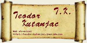 Teodor Kutanjac vizit kartica